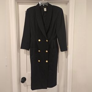 Fine Wool Coat With Gold Buttons